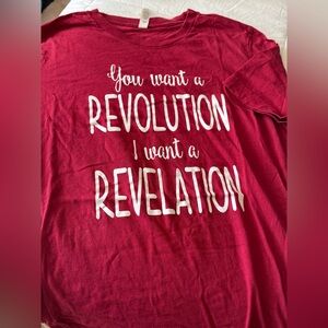 Red Graphic T-Shirt with Bold Text